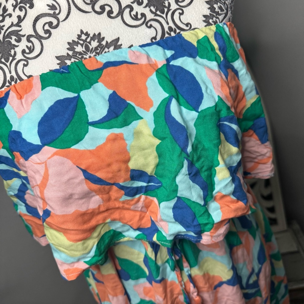 Jopna Boho Flowy Strapless Maxi Dress Size Medium Beach Vacation Resortwear - Picture 3 of 11